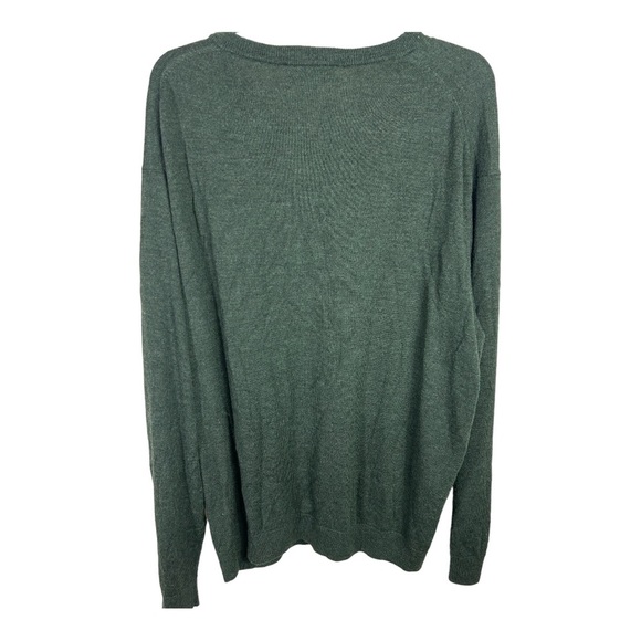 Men's TURNBURY Hunter Green Merino Wool V-Neck Sweater 2XL AC574 - Picture 4 of 10